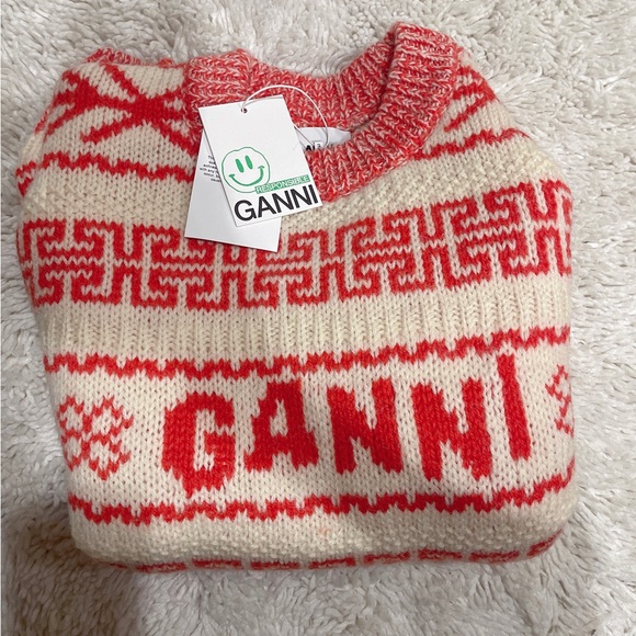 Ganni Egret Wool Pullover Sweater - Picture 9 of 9